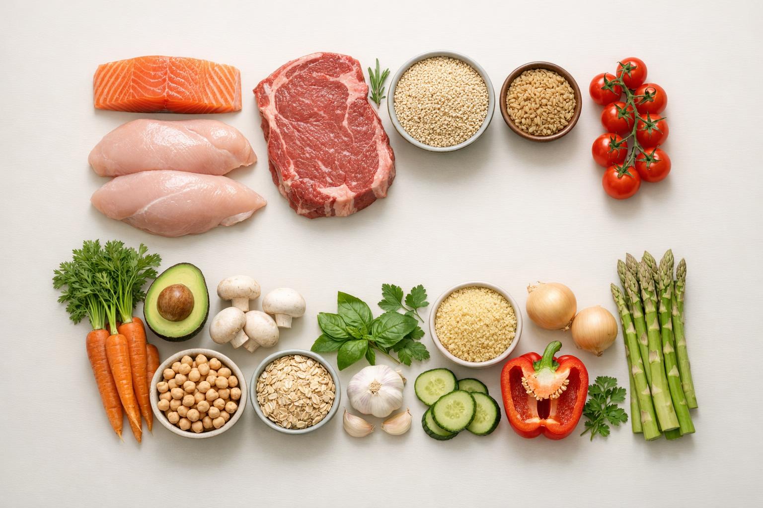 Photo des ingrédients Hector Kitchen vus du dessus